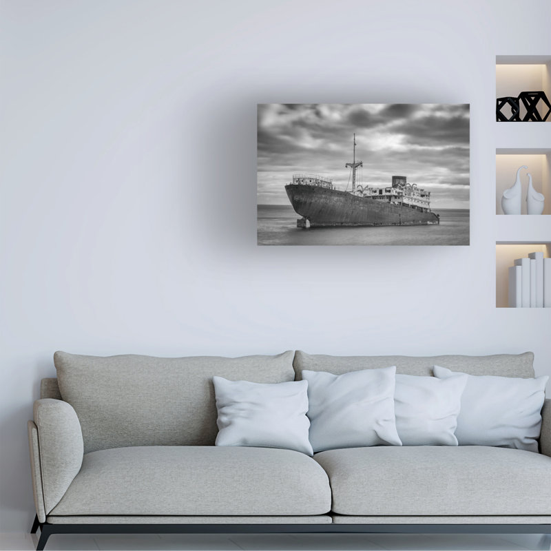 Art sur toile, bateau de bateau, H 12 po x l 19 po