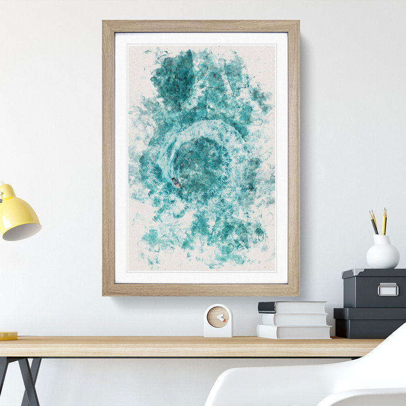Jet Ski Circle - Picture Frame Painting Print, 63cm H x 45cm W x 2cm D, Oak Framed
