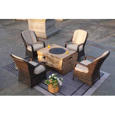 Ensemble de conversation pour 4 personnes avec coussins