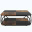 Table basse carrée, table basse centrale 39 po avec tablettes à 2 niveaux
