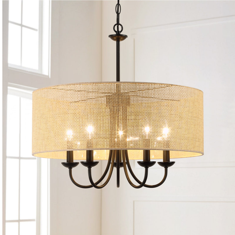 Lustre cylindrique à intensité variable à 5 lumières Roelke
