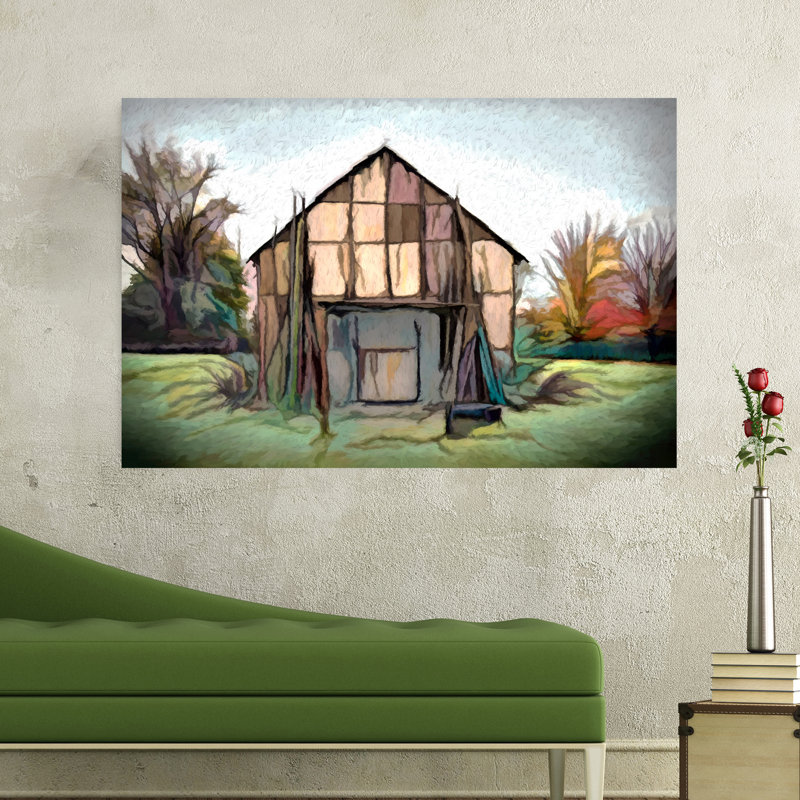 " Boho Barn " Painting Print, 12" H x 18" W x 1.5" D