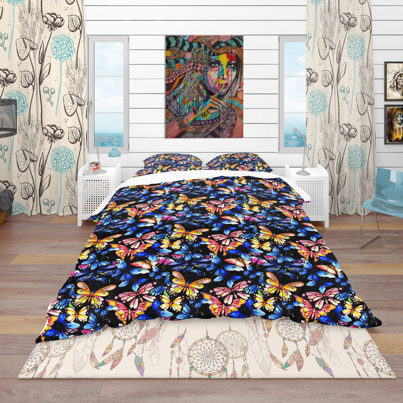 Ensemble de housse de couette moderne et contemporaine, Housse simple + 1 taie décorative