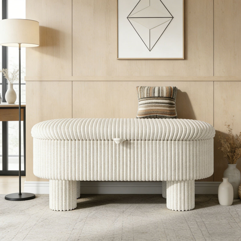 Banc rembourré Modern, Beige