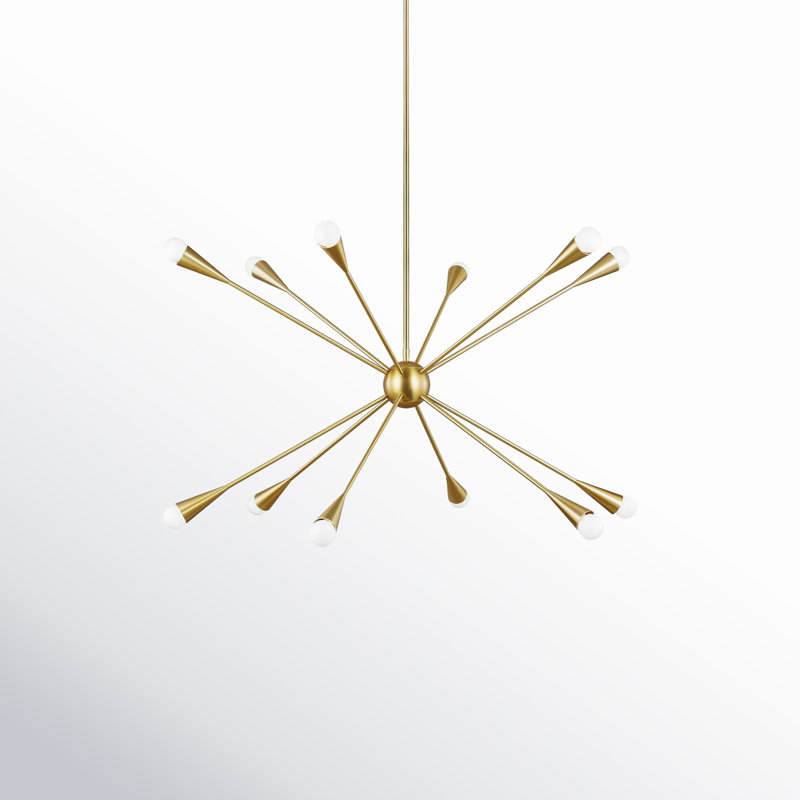 Addley 12 - Light Dimmable Sputnik Sphere Chandelier, Burnished Brass