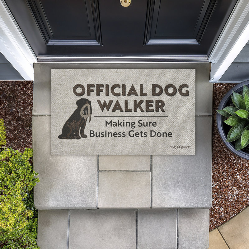  Official Dog Walker Quick Dry Non Slip Door Mat Recycled Cushioned, 18"x30", Official Dog Walker