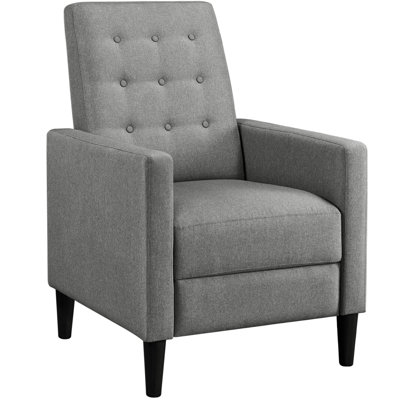 Adysyn Button Tufted Upholstered Manual Push-Back Recliner