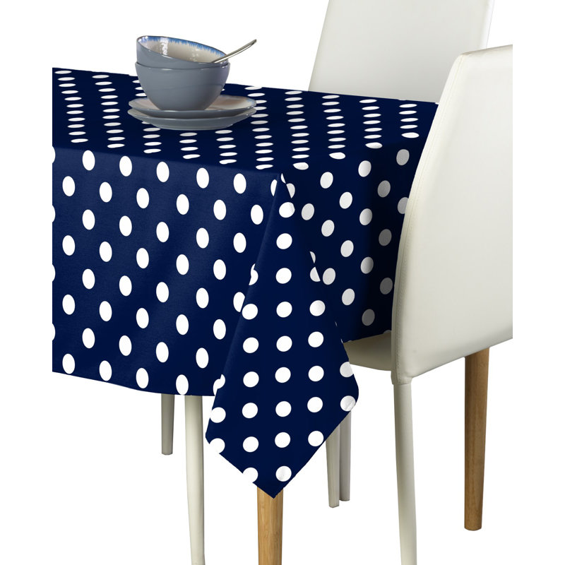 Mccloud Dot Milliken Tablecloth, 104" L x 60" W, Navy