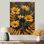 Monochromes jaunes et gris, fougères, beauté I - marguerite, impression d'art mural