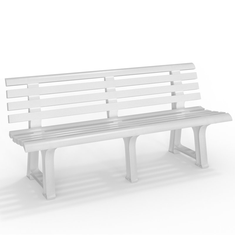 Clero Plastic Outdoor Bench, White
