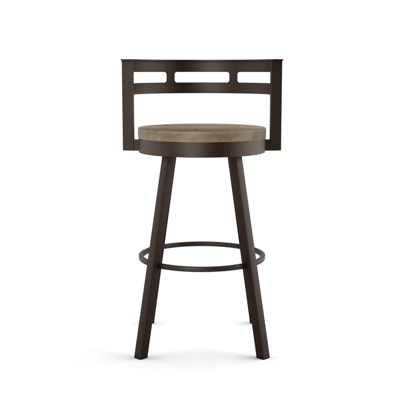 Talia Swivel Counter & Bar Stool, Beige, Textured Dark Brown, Counter Stool (25.5" Seat Height)