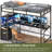 Loft Bed with Desk, Metal Twin Loft Bed Frame with Charging Station / LED/ Drawers-1641704411