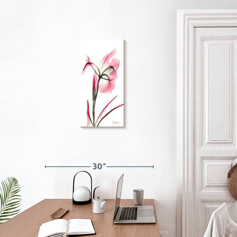 Iris rose infusé II, H 24 po x l 12 po