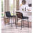 Liana 17.75"W Black Boucle Fabric Counter Height Chair-388794274
