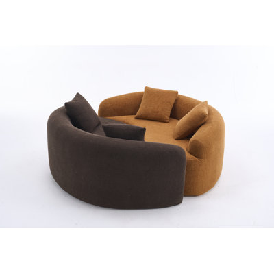 67" Curved Loveseat Sofa,Full Sponge Compression Sofa, Chinese Tai Chi Style,S-Shaped Couch for Small Spaces,Apartment,Coffee Shop,Hotel,Bedroom
