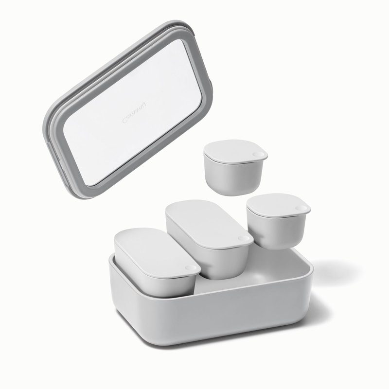Caraway 14Pc Glass Food Storage Set, Gray