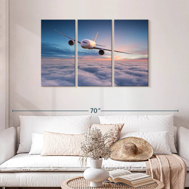 Mehar Approaching Airplane, 28" H x 45" W