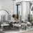 Dellene 78" Grey and Silver Modern Glam Dining Room Table