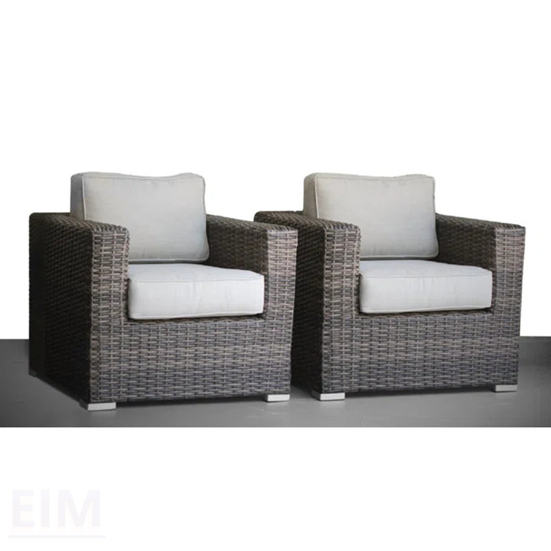 Chaise de patio confortable avec coussins - entièrement assemblée, durable et élégante pour la détente en plein air, Gris