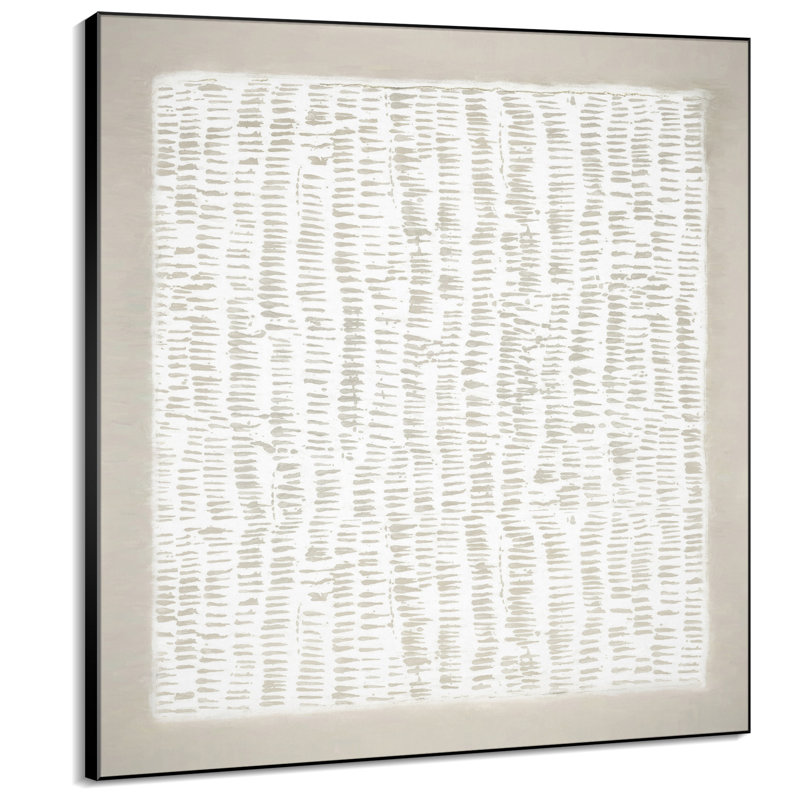 Extra Large Wall Art Fabric Print - Neutral Abstract Line Design Illustrations Artwork Decor for Living Room or Bedroom - "Frame Assembly Required (Unfinished Frame)"