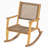 2 Pieces Patio Rocking Chair Set with Wicker Rattan Seat and Backrest for Backyard-1846613346