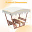 Table et banc de pique-nique en bois massif toutes saisons avec auvent amovible. Fabrication, plateau de table de 1,06 pouce d'épaisseur pour six adultes. Toile imperméable à l'abri des rayons du soleil. Bancs ergonomiques