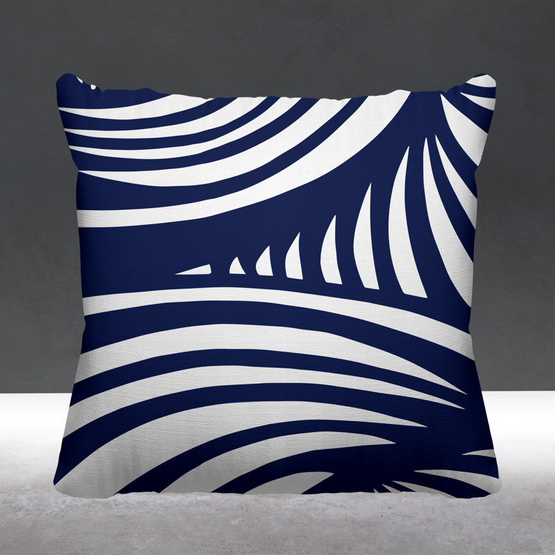 Coussin décoratif intérieur / extérieur Ogden, Bleu marine, L 19 po x H 19 po