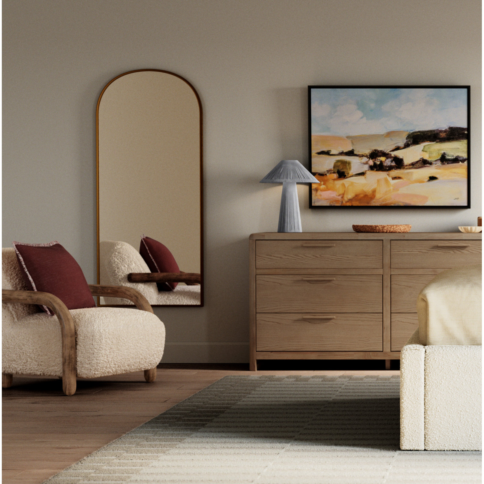 Furano Six Drawer Wood Dresser 