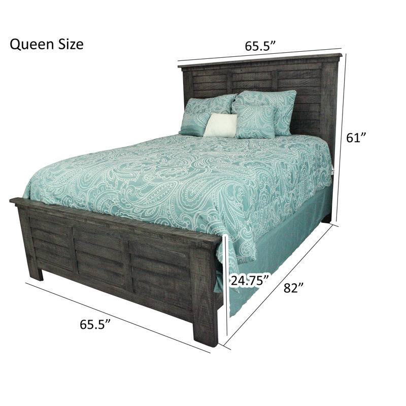 Geovanna Platform Bed, Rustic Barnwood, Queen