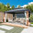 12 Ft. W x 16 Ft. D Wood Grain Aluminum Patio Gazebo, Double Galvanized Steel Hardtop Roof with Mosquito Netting, Privacy Curtain and Ceiling Hook