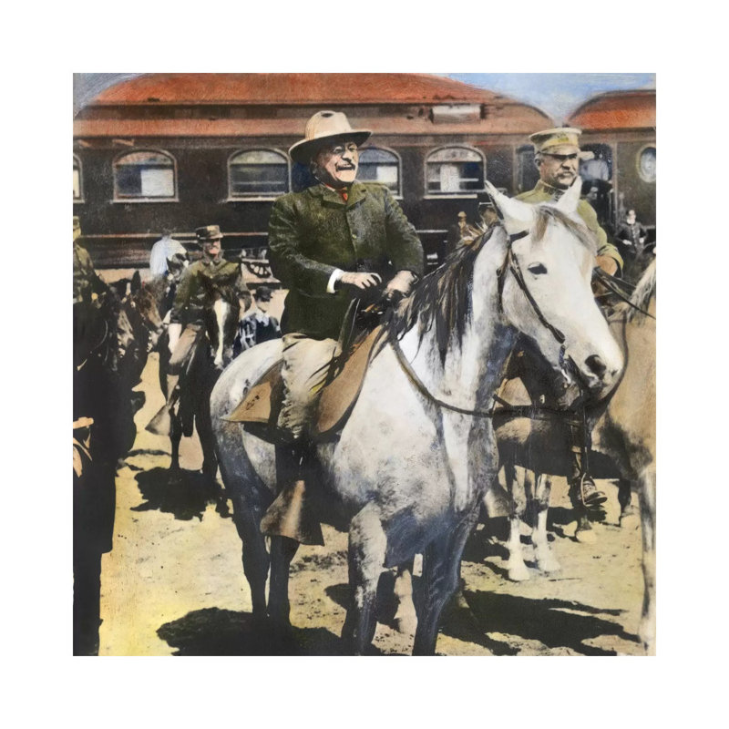 Roosevelt At Yellowstone by Granger - Wrapped Canvas Painting, 30.48 cm H x 30.48 cm W
