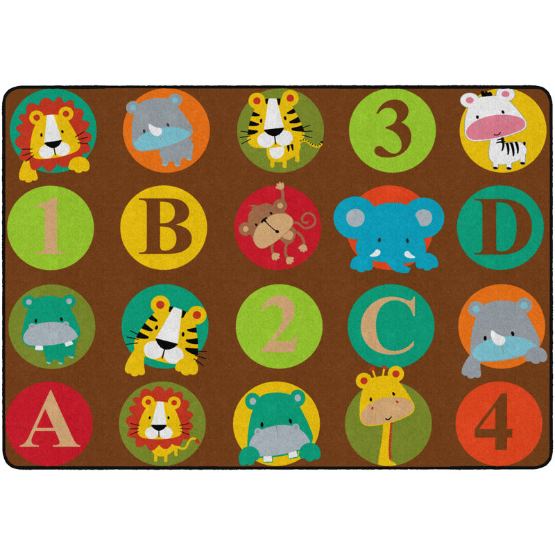 Jeu en tissu foncé 123 animaux Berman, H 0,5 po x l 72 po x P 100 po