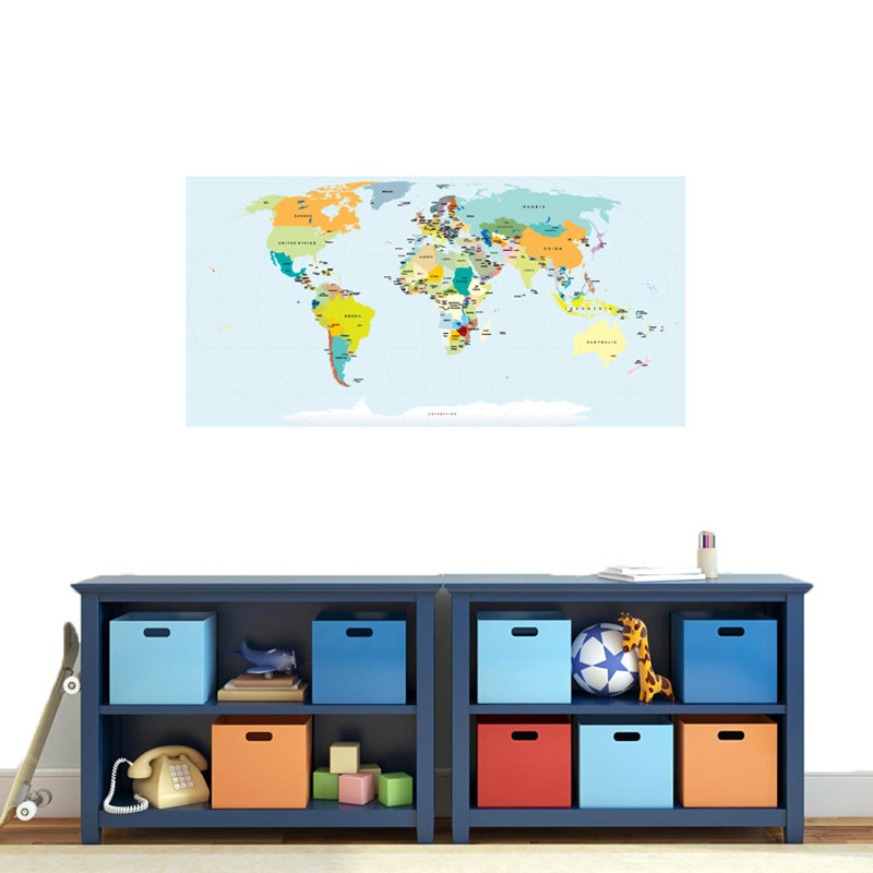 Geography Wall Decal, 24" H x 48" W
