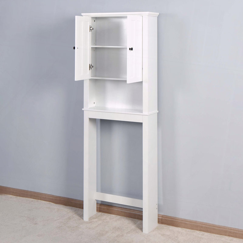 Armoire de rangement pour salle de bain en bois au-dessus de la toilette