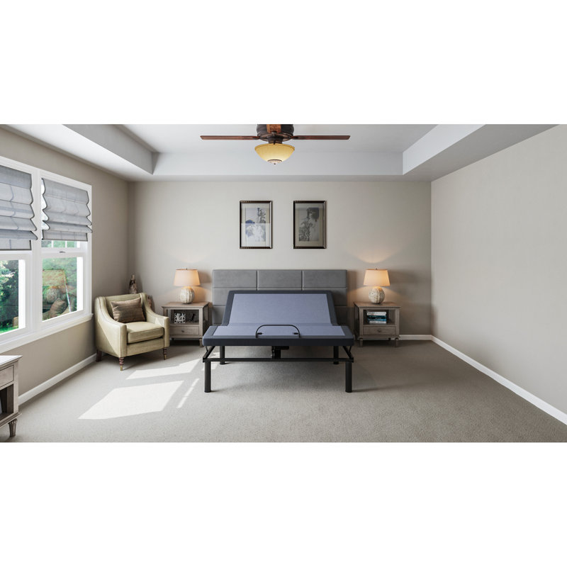 Os2 Queen-Size Adjustable Bed Base - Head & Foot Position , Programmable Memory, 31 Legs, 850 Lbs Capacity, Blue Queen And Modifications, Wireless Remote Control,