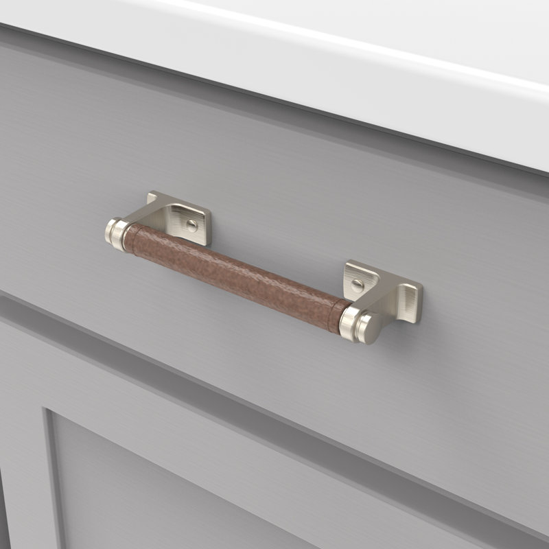 Reserve Bar / Handle Pull, Satin Nickel/Brown