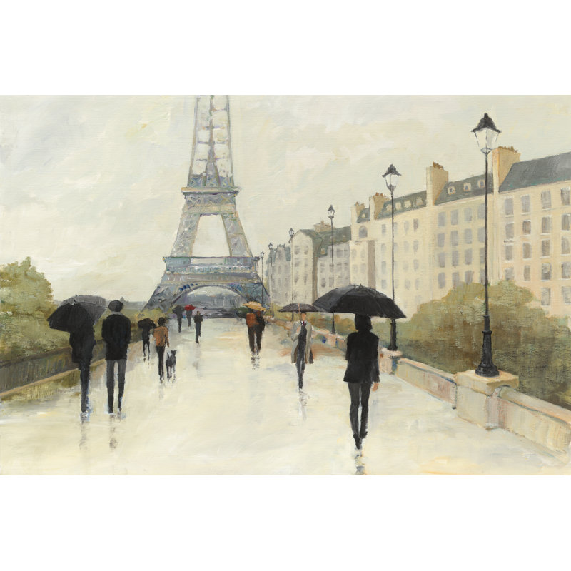 Eiffel sous la pluie, H 8 po x l 12 po