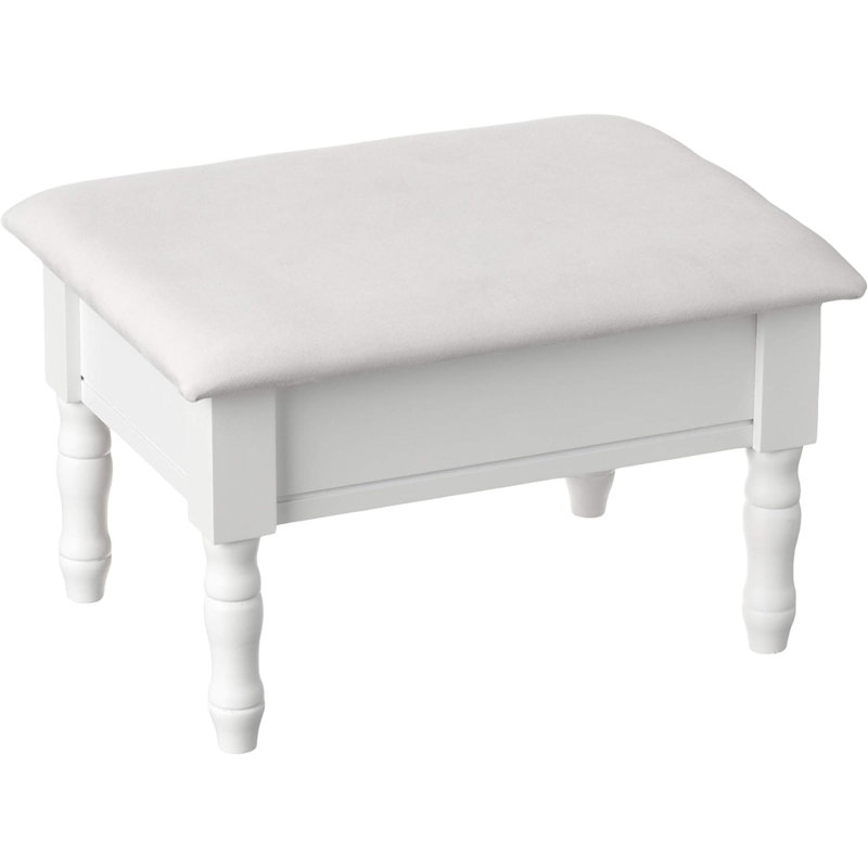 Repose-pieds avec housse de rangement, blanc