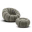 Mirielle Perse Teddy Boucle Swivel Accent Chair with Footstool-20244711