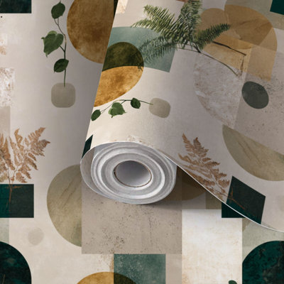 Papier de contact à peler et coller avec feuilles de botanique écologiques de luxe auto-adhésives et amovibles 24 po x 118 po (60 x 300 cm)