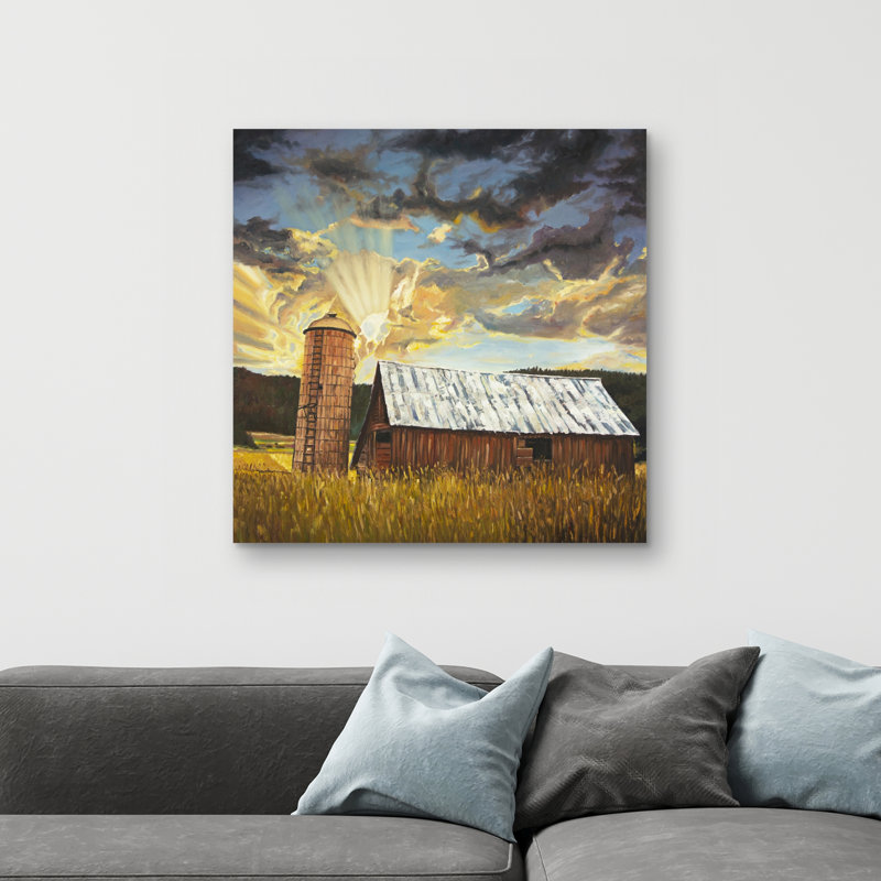 Hay barn - 32"x32" art on canvas
