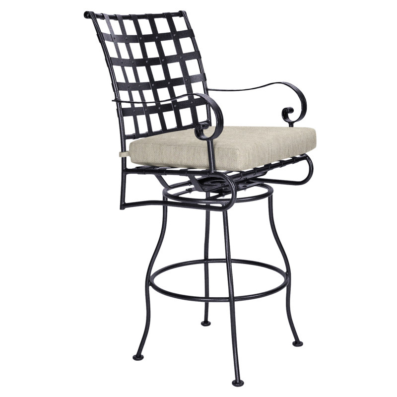 Classico-W Outdoor Swivel Bar Stool, Graphite, Flagship Stone Sunbrella®