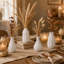 NUPTIO Small White Ceramic Vase: 4 Pcs Decorative Flower Bud Vases Set