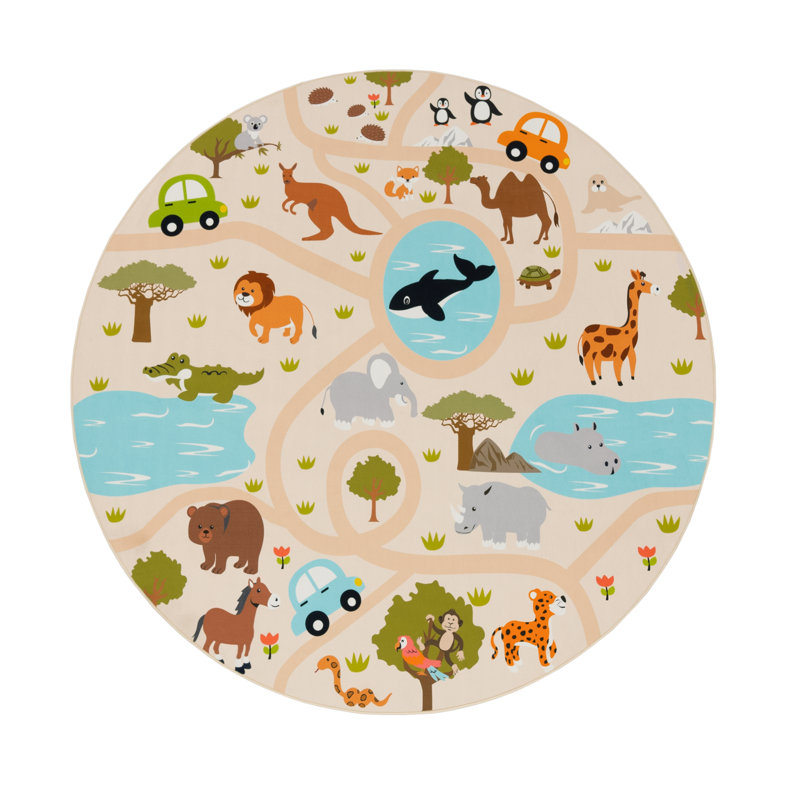 Irma No Pattern And No Solid Colour Area Rug, Round 200cm