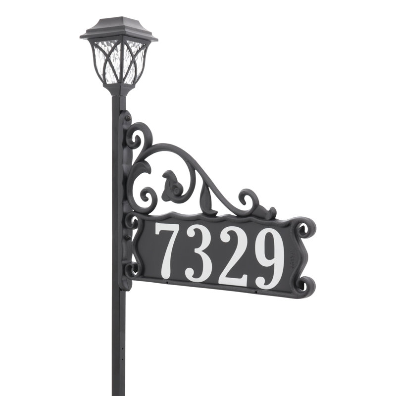 Panneau d'adresse de pelouse réfléchissant à double face avec lumière solaire DEL Boardwalk 58 ", Oui