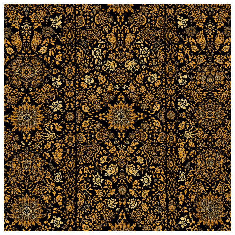 Tapis de bain damassé à motif floral complexe, 24 po L x 17 po L
