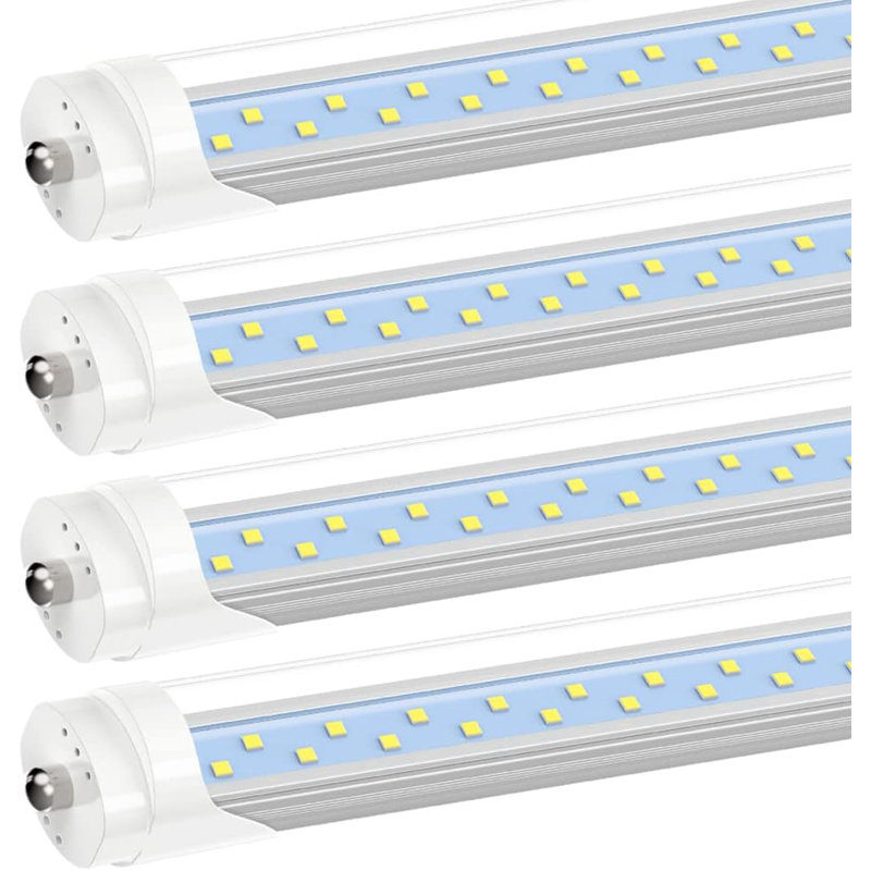 Ampoule à DEL de 8 pi, lumières de tube à DEL à une broche Fa8, couvercle transparent, lumière du jour de 50 W et 5000 K
