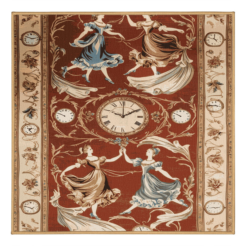 Tapis brun français lavable à la machine, Carré 6 pi
