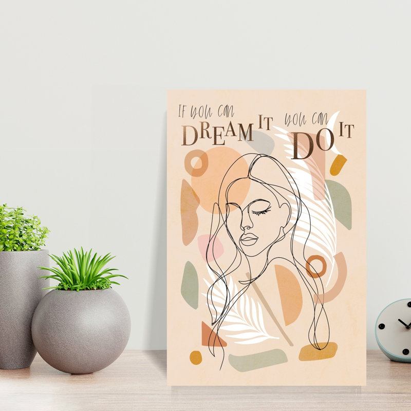Dream Do Boho Portrait Abstrait Paysage Moderne Nature Art Mural Impression, 18" H x 12" W