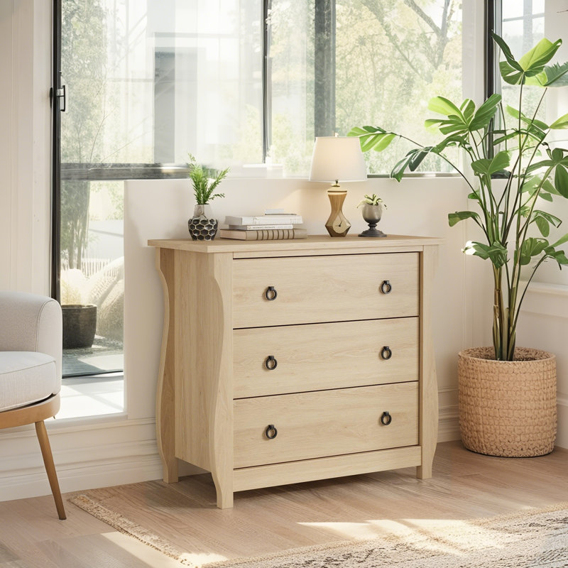  Commode 3 tiroirs Bohemian Modern, Jaune